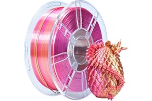 iBOSS PLA PLUS Filament do drukarki 3D, 1,75 mm, dwukolorowy jedwabny filament do drukowania 3D, współwytłaczany, 1 kg (2,2 funta), jedwabny, dwukolorowy, czerwono-złoty