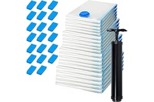 Spacesaver Space Bags Vacuum Storage Bags (Variety 20 Pack) Save 80% on Clothes Storage Space - Vacuum Seal Bags for Clothing, Comforters, etc - Compression Seal for Closet Storage. Pump for Travel