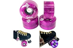 Luminous Wheels Roller Skates LED Light Wheels (Pack of 4) Quad Skates Wheels 62 mm 85a (Purple Haze)