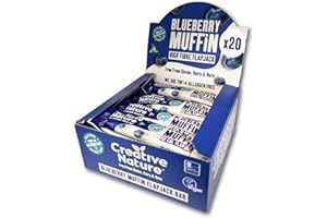 Gluten Free Snack Bars | Creative Nature Vegan Snack Bars | Blueberry Muffin Flavour | Healthy Snacks, Lunchbox Snacks | Top 14 Allergen Free | 20 x 30g Bars