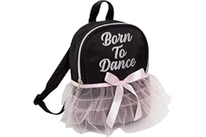 Ultimate Kids Born To Dance Mini Backpack for Girls Dance Bag Gym Sports Ballet Cheer Dancing Yoga Class Womens Day Bag Handbag Black and Pink School Rucksack