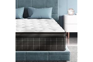 ELEMUSE Firm Mattress Double 10.6 inch, 4FT6 Memory Foam Pocket Sprung Firm Hybrid Mattress Double Bed, Zoned Coil Orthopedic with OEKO-TEX Certified(135x190x27cm)