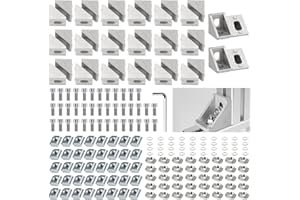 GIAK Aluprofil Winkel Befestigungsmaterial Aluprofil 20x20 Winkelverbinder Eckwinkel Eckverbinder Wandhalter 90 Grad Winkel Raster für 2020 2020 Strebenprofil, 3D-Drucker, CNC-Router, DIY-Projekte