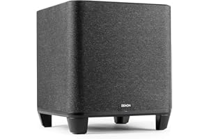 Denon Home Caisson de Basses sans Fil avec HEOS Intégré, Amplificateur Classe D Haute Performance, Woofer 8 Pouces pour Home Cinéma et Musique - Noir