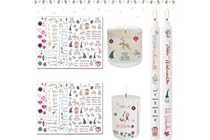 NHYDZSZ 8Pcs Kerzen tattoo folie,Kerzenfolie Kerzen Tattoo Weihnachten Kerzen Sticker Wasserschiebefolie Kerzen kerzen beschriften folie Kerzentattoo,Sprüche zum Verschenken,für Kerzen/Keramik(K)