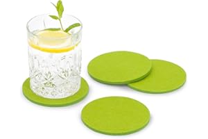 FILU Filzuntersetzer rund 8er Pack (Farbe wählbar) hellgrün - Untersetzer aus Filz für Tisch und Bar als Glasuntersetzer/Getränkeuntersetzer für Glas und Gläser