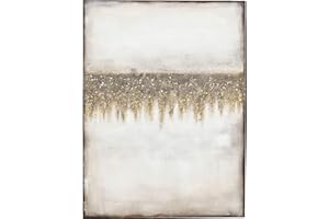 Kare Design Acrylbild Abstract Fields, Graublau/Erdtöne, Leinwandbild, Canvas, Massivholz Rahmen, Acrylfarbe, handgemalt, Abstrakt, Modern, Wohnzimmer, Schlafzimmer, Flur,120x90 cm (L/B)