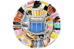 AFFOTO 50 Uds Instrumentos musicales Pegatinas para Niños y Niñas,Adolescentes Portátiles,Maleta,Bicicletas,Monopatín,Guitarra,Casco,Equipaje,Coche,Impermeable Stickers de Vinilo