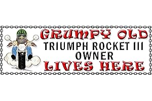 SHAWPRINT LIMITED SHAWPRINT Grumpy TRIUMPH ROCKET lll Owner Lives Here metal sign/plaque funny (32H2)