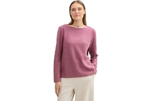 TOM TAILOR Damen RIPP Sweatshirt mit Knöpfen