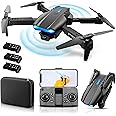 SyncTech 1080P Drone with Camera 1080P, Brushless Motor Drones, 3x Batteries 60+mins Flight time, Obstacle avoidance, HD Transmission, 50x Zoom, Foldable Design (HD Drone 3B)