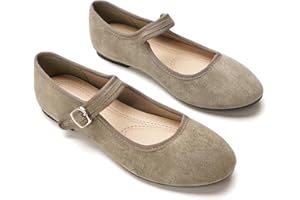 GLAMORA Zapatos Merceditas Mary Jane para Mujer, Hebilla Dorada Ajustable, Suela Antideslizante Plana Tipo Bailarinas