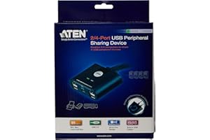 ATEN USB 2.0 4 Port Peripheral Sharing Switch US224, USB 2.0 compliant, support Windows, Linux,Mac and Sun, Overcurrent protection, Hot pluggable, UK #1 KVM Market Leader