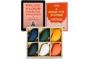 PIXIE CUP Pixie Pelvic Floor Exercise Trainer - Set of 6 - Pelvic Floor Muscle Strengthening Weights - Includes Pelvic Floor Exercises in Easy to Read Ebook for Beginners and Advanced