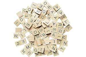 IRYNA 100Pcs Wooden Scrabble Letters for Crafts, A-Z Capital Wooden Tiles Letters Children's Educational Toy Scrabble Letters for Crafts & Educational