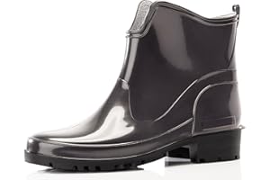 Ladeheid Bottes en Caoutchouc pour Femmes Courtes Imperméables Élégantes et Confortables LA-930