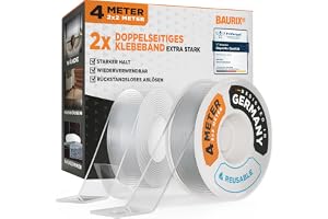 BAURIX® Dubbelhäftande Tejp 2x2 m – nano, extra stark &