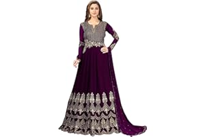 TRENDMALLS Georgette-Stickerei, indisches pakistanisches langes Anarkali-Kleid für Damen