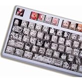 Keycaps Japanese Anime Keycap Set PBT Dye Sublimation Custom Keycaps OEM Profile Keycaps for ANSI Layout Cherry MX Switch Mechanical Keyboard