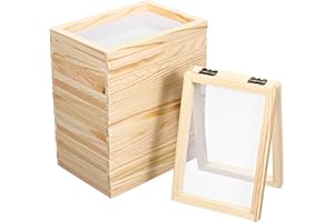 DECHOUS 10Pcs Paper Making Mesh Frames A5-2 in 1 Wooden Paper Making Screen Kit for DIY Crafts Art Projects