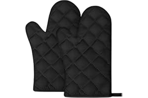 AUAUY 1 Paar Ofenhandschuhe, Baumwolle Topfhandschuhe, Backofenhandschuhe, Waschbare Hitzebeständig [bis 180°C/356°F] Kochhandschuhe, rutschfeste Kochhandschuhe zum Kochen, Backen, Grillen