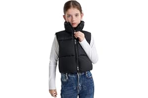 SOLOCOTE Gilet d'Hiver pour Filles Résistant à l'Eau Chaud Sans Manches avec Col Montant Veste d'Extérieur pour Enfants