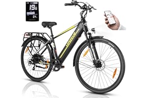 Vipdrive Bicicleta Eléctrica, 28" Bici Electrica con Batería de 48V15Ah hasta 100km, 3 Pas Level Bicicleta Electrica Adultos con Puerto de Carga USB, Conectable con Smart App