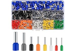 WOSHILAODS 800 Pcs Wire Ferrules, AWG 20-10 Wire End Ferrules Terminals, Copper Electrical Wire Terminal Ferrules Crimp Connectors Kit, Insulated Cord Pin End Terminal Wire Connectors Crimp Ferrules