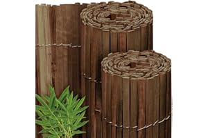 Sol Royal Dunkelbrauner Split Bambus Sichtschutz 180x600 cm – Sichtschutz Bambus Zaun Bambusmatte Gartensichtschutz Balkon Sichtschutzzaun – Natursichtschutz Witterungsbeständig B55