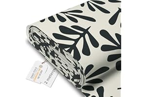 DreamRoots Tissu imperméable extérieur au metre 160 cm Largeur - Toile exterieure impermeable 100% de polyester 600D 220g/m - Tissus au metre ameublement Artistic Abstract Leaves 2M