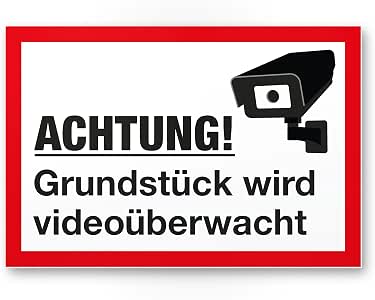 „Grundstück Videoüberwacht“ Schild, 30 X 20 Cm – Warnhinweis Nach DIN 33450 Für Mehr Sicherheit