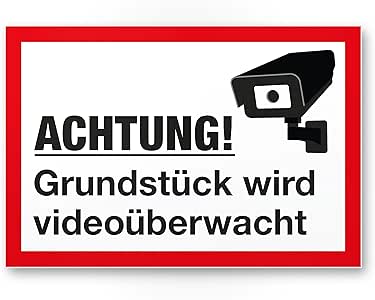 Cartello Area Videosorvegliata 30x20 Cm Blu – Segnale Di Avvertimento Per Telecamere Di Sicurezza, Conforme GDPR