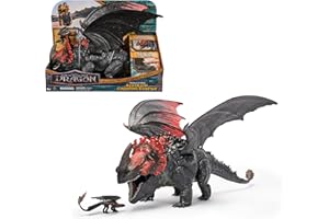 Dreamworks How to Train your Dragon, Actionfiguren-Set mit Roter Tod-Drachenfigur und kleinem Ohnezahn, Spielzeug für Kinder ab 4 Jahren, Rot