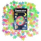 Fluorescent Stars Ceiling Stickers, 200 Pcs Children's Wall Stickers Stars and Moon 3D for Children's Room, Wall Decoration S