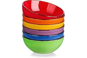 vancasso Suppenschalen Steinzeug, BONITA 6-teiliges Schüsselset, Salatschüssel, Pastaschalen, Schalen Set, Mehrfarbig