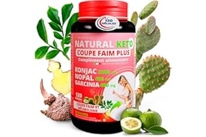 BODYBLOOMS NaturalKeto® Konjac coupe faim puissant et efficace perte de poids enrichi en Nopal et Garcinia Cambogia extra fort (bruleur de graisse puissant) | 120 Gélules pour perte de poids rapide et efficace