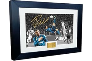 Kitbags & Lockers 12x8 A4 Cristiano Ronaldo The Overhead Goal Bicycle Kick Real Madrid vs Juventus Signed Autograph Photo Photograph Picture Frame Poster Gift