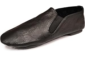 TOROMAX Jazz Shoes Slip on Jazz Dance Shoes Split Sole Soft Leather Eye Style