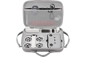 UNOSEKS Case for DJI Neo, Waterproof Case for DJI Neo Fly More Combo with Shoulder Strap, Robust PU Leather Case Compatible with DJI RC-N3 Controller & Drone Accessories, Shockproof/Rain Resistant,