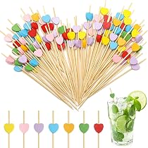 100 Stuzzicadenti Da Cocktail Di Natale – 13 Cm Con Babbo Natale E Lettere | Bastoncini In Bambù Per Decorare Cibi E Bevande