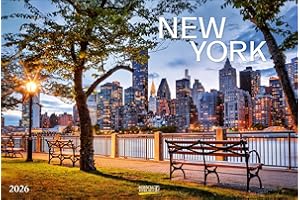 New York 2026: Großer Foto-Wandkalender mit Bildern aus der Metropole in den USA. PhotoArt Panorama Querformat: 58x39 cm.