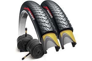 Fincci Gravel Pneus 700x35c avec 2x Chambre a Air Schrader 37-622 - Paire Pliable Tire 28 x 1.35 Pouces avec Protection Anti Crevaison 1mm 30 TPI pour Tournée & Électrique & Route & Hybrid & VTT Velos