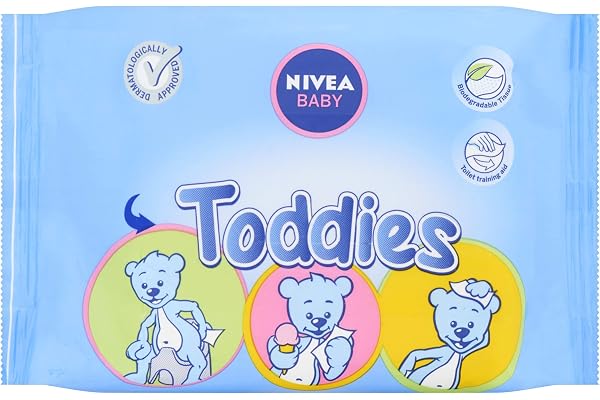 NIVEA Baby Lingettes Toddies (1 x 60), lingettes nettoyantes bébé & nourrisson, lingettes hypoallergéniques visage, fesses et mains pour bébé, testées cliniquement