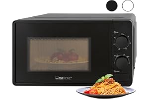 Clatronic® Mikrowelle mit 20L Garraum & Garraumbeleuchtung | Microwave mit 6 Leistungsstufen | Microwellengerät mit 30-Min.-T