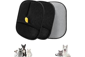 Hotcho Lot de 3 Gant Anti Poils Animaux Réutilisable – Gant Poils Animaux pour Toilettage Chien et Chat, Gant pour Enlever Les Poils de Chat et Ramasse Poils Animaux pour Maison et Voiture