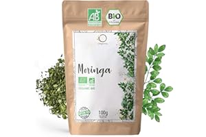 ‎ORIGEENS ORIGEENS MORINGA TEE BIO 100g | MORINGA TEE BLÄTTER GETROCKNET | Moringa Bio Roh Loses ohne Teein, belebender Kräutertee | In Deutschland zertifiziert und verpackt