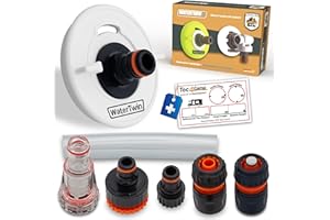 MaJoCompTec® WATERTWIN Tapa de depósito con conexión de agua, adaptador de llenado para boquilla de llenado de agua, accesorio para autocaravana y caravana (versión PRO con filtro + kit de iniciación