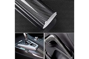 Arespark 6D Carbon Fiber Vinyl Self Adhesive Film, Waterproof Wrap Roll Without Bubble, Adapted to The Appearance and The Interior of Motorcycles, Computers, Cars (6D Black, 30cm x 300cm)