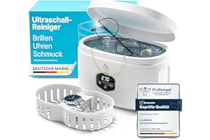 ‎KLARBERG KLARBERG® Ultraschallreinigungsgerät Brille, Schmuck uvm. I Ultraschallreiniger I Ultraschallbad für eine Tiefenreinigung I ultrasonic cleaner, Brillenreinigungsgerät (600ml)