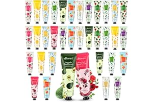 EWRTIUQA 36 Pack Mini Crèmes pour les Mains, Coffret Crème de Mains Réparatrice, Crème pour mains sèches et fissurées, Crème hydratante, Parfum jour Crème de nuit pour corps Pour fête des mères Saint-Valentin